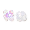 Opaque Rainbow Iridescent Plating Acrylic Bead Caps MACR-C009-11-2