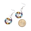 Natural & Synthetic Mixed Gemstone Braided Vortex Dangle Earrings X-EJEW-JE04906-02-4