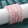 Natural Rose Quartz Bead Stretch Bracelets BJEW-K212-B-045-3