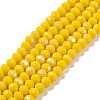 Electroplate Opaque Solid Color Glass Beads Strands EGLA-A034-P6mm-L02-1