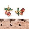 Cherry Rack Plating Brass Micro Pave Cubic Zirconia Charms KK-G512-24G-3