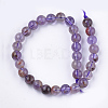 Natural Purple Lodolite Quartz/Purple Phantom Quartz Beads Strands G-S333-6mm-030-2
