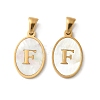 Natural Shell Oval with Initial Pendants STAS-I351-23G-F-1