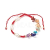 Natural & Synthetic Mixed Stone Chips Braided Bead Bracelets BJEW-JB08719-3
