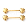 201 Stainless Steel Heart Nose Bone Rings with 304 Stainless Steel Pins AJEW-P109-02G-2