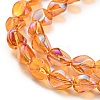 Full Rainbow Plated Electroplate Transparent Glass Beads Strands EGLA-G037-04A-FR02-3