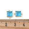 Brass Pave Cubic Zirconia Connector Charms KK-F892-53G-05-3