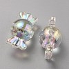 UV Plating Rainbow Iridescent Acrylic Beads PACR-E001-01H-3