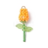 Glass Seed Beaded Rose Pendants PALLOY-MZ00959-01-1