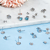 Unicraftale 84Pcs 6 Style 201 Stainless Steel Stud Earring Findings STAS-UN0057-42-2