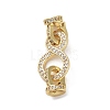 Rack Plating Brass Micro Pave Cubic Zirconia Fold Over Clasps ZIRC-P117-02C-G-1