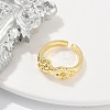 Rack Plating Brass Cuff Rings for Women RJEW-M028-61G-4