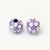 Football Craft Style Acrylic Beads X-SACR-R886-06-2