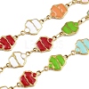 304 Stainless Steel Enamel Cake Link Chains CHS-F023-01B-G-1
