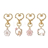 4Pcs Sakura Flower & Cat Alloy Enamel Keychains KEYC-JKC00456-1