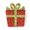Christmas Theme PU Leather Brooch JEWB-C004-01F-1