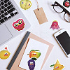 50Pcs 50 Styles PVC Plastic Fruit Character Stickers Sets STIC-P004-34-9