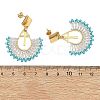 304 Stainless Steel with Glass Seed Beads Hoop Dangle Earrings EJEW-MZ00824-5