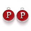 Platinum Plated Alloy Enamel Charms X-ENAM-S118-03P-P-1