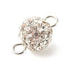 Polymer Clay Rhinestone Connector Charms PALLOY-JF01361-02-4