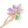 Alloy Enamel Lotus Hair Sticks OHAR-PW0006-24F-3