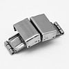 Tarnish Resistant Rectangle 201 Stainless Steel Watch Band Clasps STAS-F067-05-1