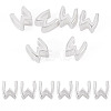 6Pcs 925 Sterling Silver Hollow Initial Beads STER-TA0001-53W-1