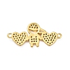 Brass Micro Pave Clear Cubic Zirconia Links Connectors ZIRC-A021-65G-2