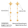 304 Stainless Steel Rhinestone Tassel Stud Earrings for Women PH6693-1-2
