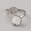 304 Stainless Steel Cuff Pad Ring Settings LS-STAS-WH0027-46A-1
