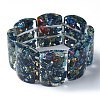 Dyed Natural Imperial Jasper & Synthetic Opal Stretch Bracelets BJEW-G702-01D-1