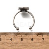 304 Stainless Steel Open Cuff Ring Components STAS-M057-01D-P-3