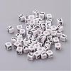 Acrylic Horizontal Hole Letter Beads PL37C9308-E-1