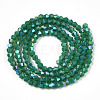 Opaque Solid Color Electroplate Glass Beads Strands EGLA-A039-P2mm-L07-3