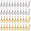 200Pcs 2 Colors Alloy Glue-on Flat Pad Bails FIND-SP0001-82-1