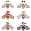 6Pcs 6 Styles Alloy Rhinestone Cabochons FIND-SC0009-45-1