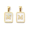 Ion Plating(IP) 304 Stainless Steel Pave Shell Pendants X-STAS-G327-01G-M-1