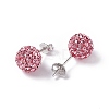 Gifts for Her Valentines Day 925 Sterling Silver Austrian Crystal Rhinestone Ball Stud Earrings for Girl Q286H111-2