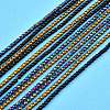 12 Strands 3 Colors Electroplate Glass Beads Strands EGLA-SZ0001-11-4