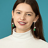 FIBLOOM 2 Pairs 2 Colors Rhinestone Star & Teardrop Dangle Stud Earrings EJEW-FI0001-24-4