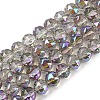Transparent Electroplate Glass Beads Strands EGLA-N002-34C-C20-1