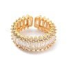 Brass with Cubic Zirconia Open Cuff Rings LS-RJEW-B053-06-2