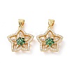 Brass Micro Pave Cubic Zirconia Pendants ZIRC-I063-42G-2