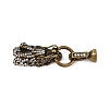 Brass Micro Pave Cubic Zirconia Fold Over Clasps KK-L223-003AB-1