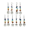 Natural & Synthetic Mixed Stone Chips Dangle Earrings EJEW-JE05390-1