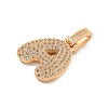 Brass Micro Pave Clear Cubic Zirconia Pendants KK-B099-01G-A-2