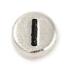 925 Sterling Silver Flat Round with Letter Beads LS-STER-G044-01AS-I-1
