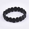 Natural Black Agate Stretch Bracelets BJEW-S039-05B-2