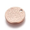 Ion Plating(IP) 304 Stainless Steel Textured Pendants STAS-I098-01-10mm-RG-2