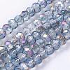 Half Plated Faceted Rondelle Electroplate Glass Beads Strands X-EGLA-D020-3x2mm-18-1